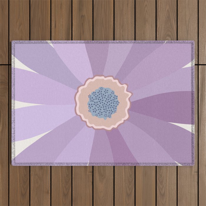 Purple Floral Daisy Outdoor Rug Gallery Image 1