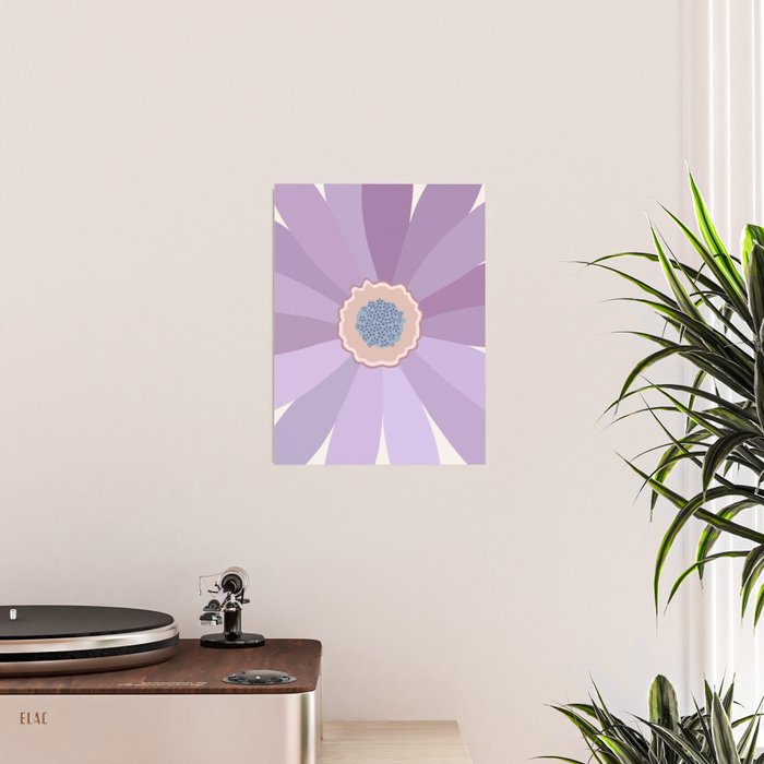 Purple Floral Daisy Poster Gallery Image 2