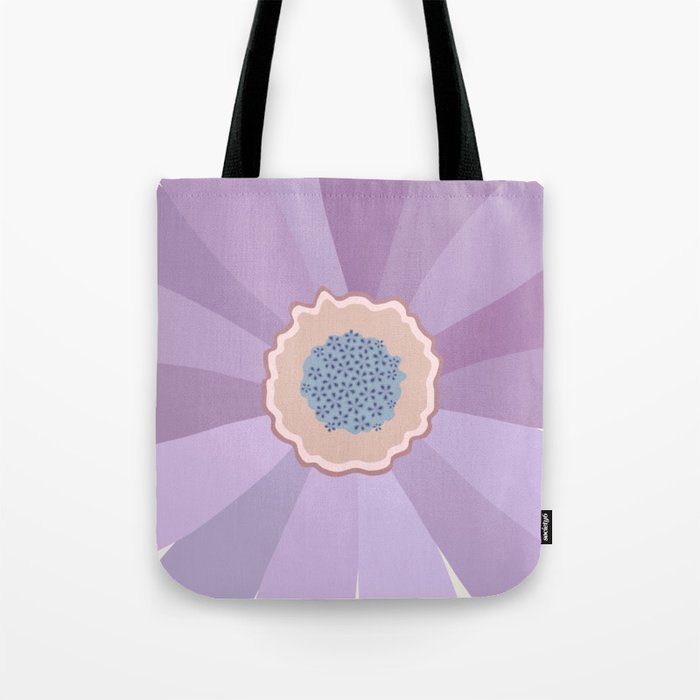 Purple Floral Daisy Tote Bag Gallery Image 1