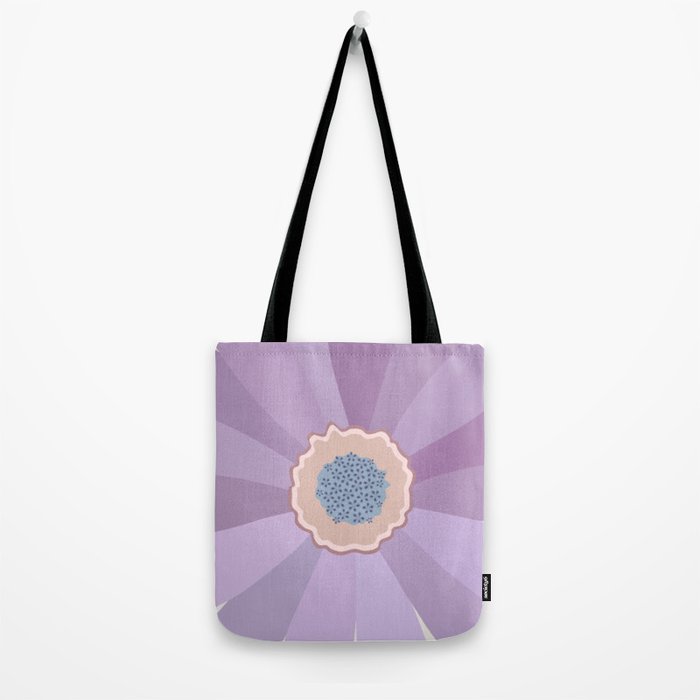 Purple Floral Daisy Tote Bag Gallery Image 2