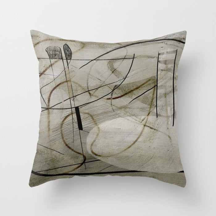 Mixed Media Abstract Throw Pillow Gallery Image 1