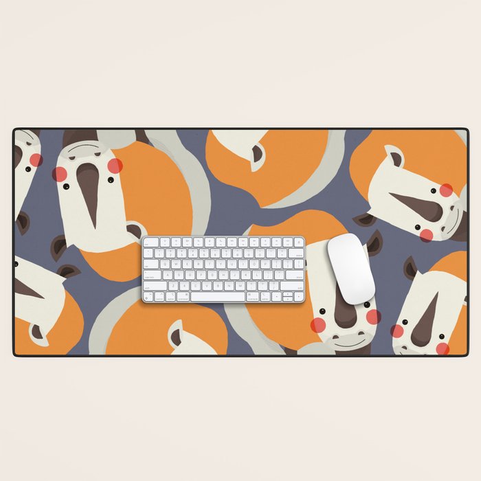 Rhinoceros, Animal Portrait Desk Mat Gallery Image 1