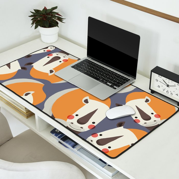 Rhinoceros, Animal Portrait Desk Mat Gallery Image 2