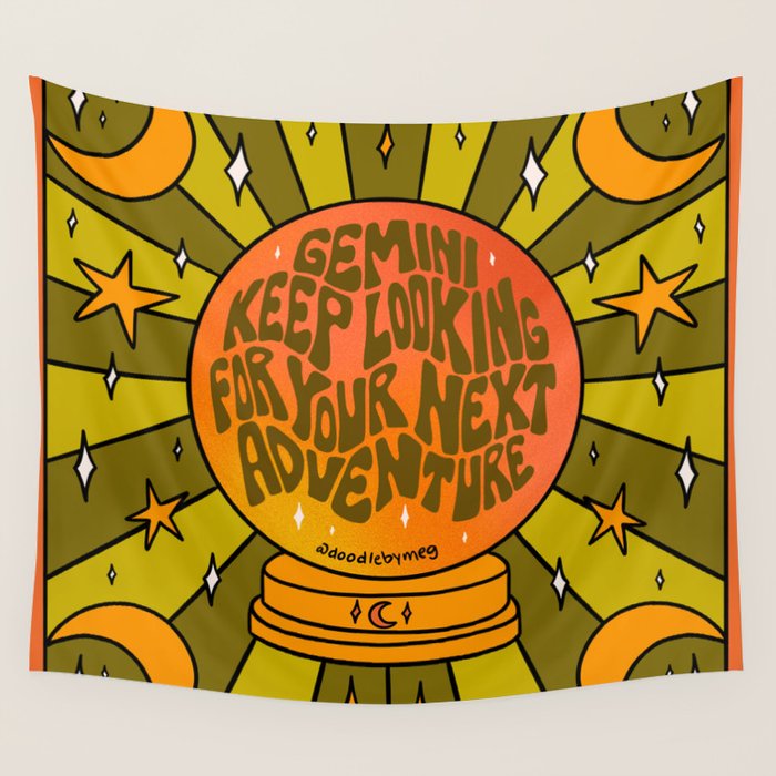 Gemini Crystal Ball Wall Tapestry Gallery Image 4