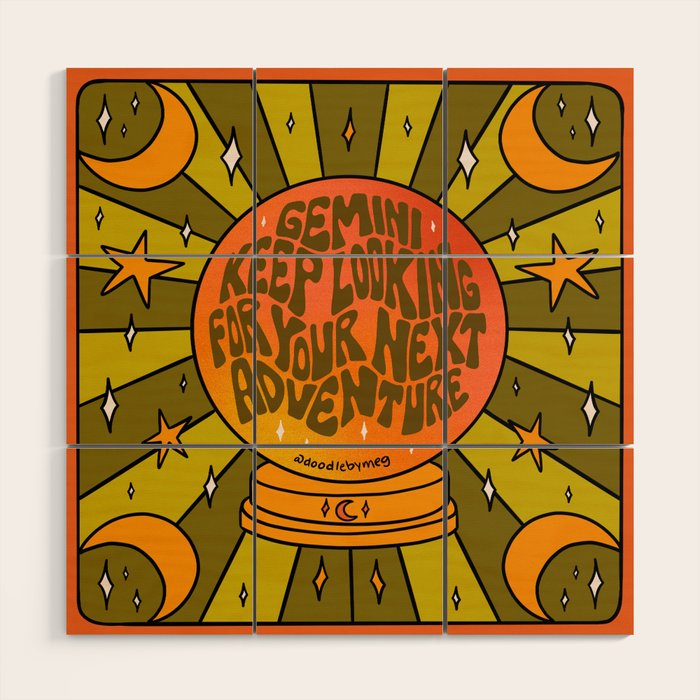 Gemini Crystal Ball Wood Wall Art Gallery Image 1