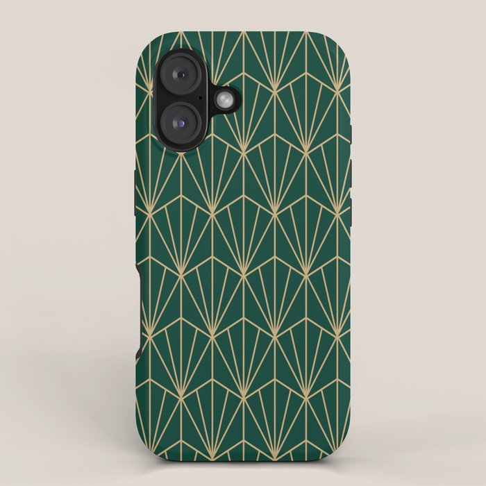 Art Deco Vector in Green and Gold iPhone Case Gallery Image 1