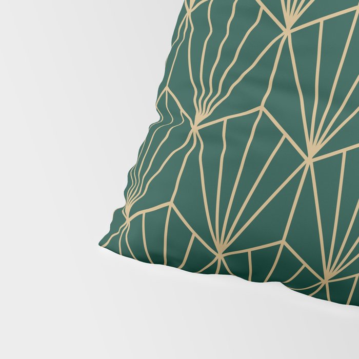 Art Deco Vector in Green and Gold Pillow Sham Gallery Image 4