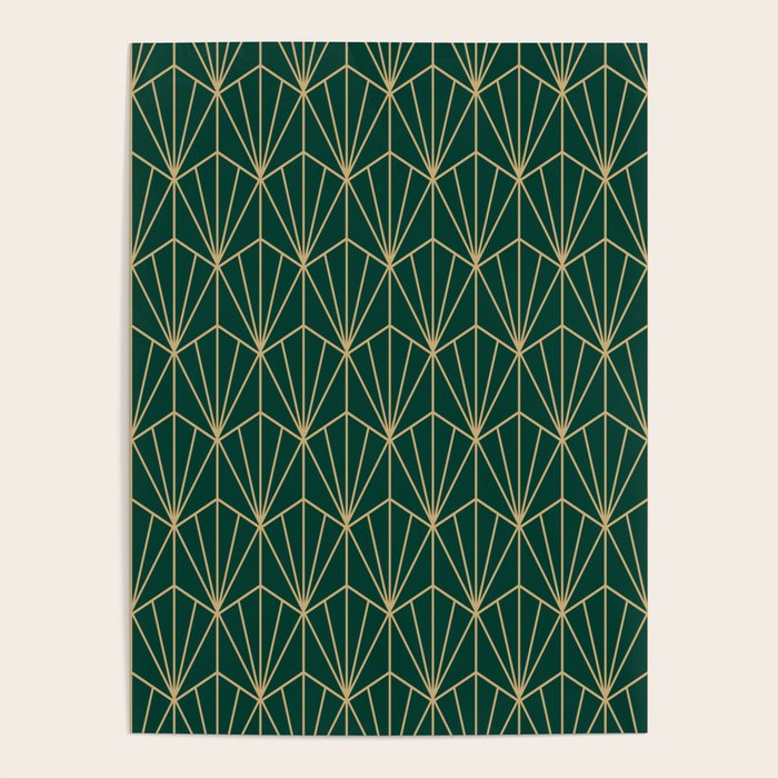Art Deco Vector in Green and Gold Poster Gallery Image 4