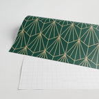 Art Deco Vector in Green and Gold Wrapping Paper Gallery Image 2