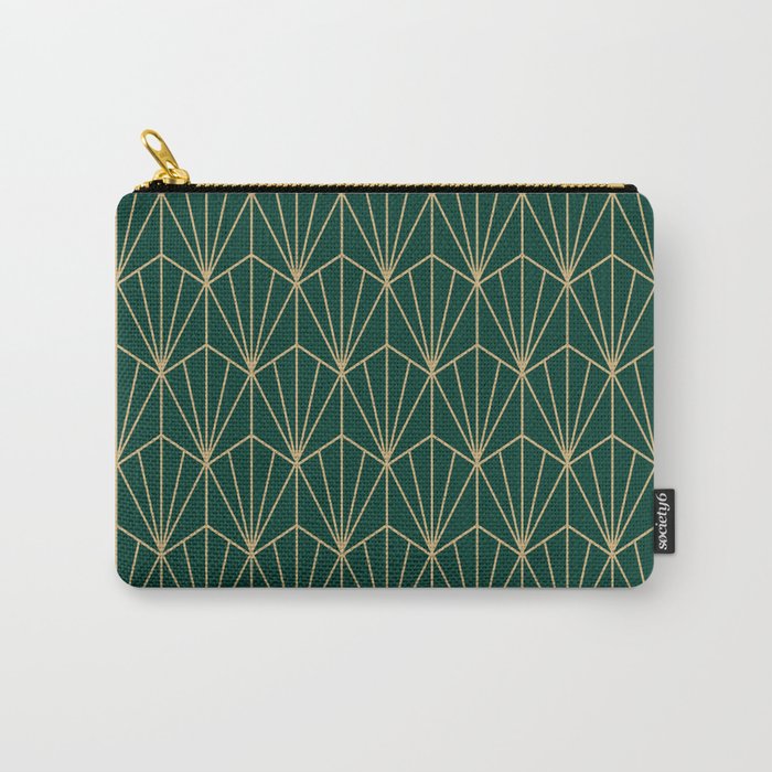 Art Deco Vector in Green and Gold Carry All Pouch Gallery Image 1