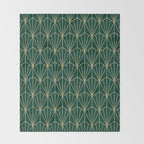 Art Deco Vector in Green and Gold Throw Blanket Gallery Image 2