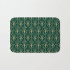 Art Deco Vector in Green and Gold Bath Mat Gallery Image 1