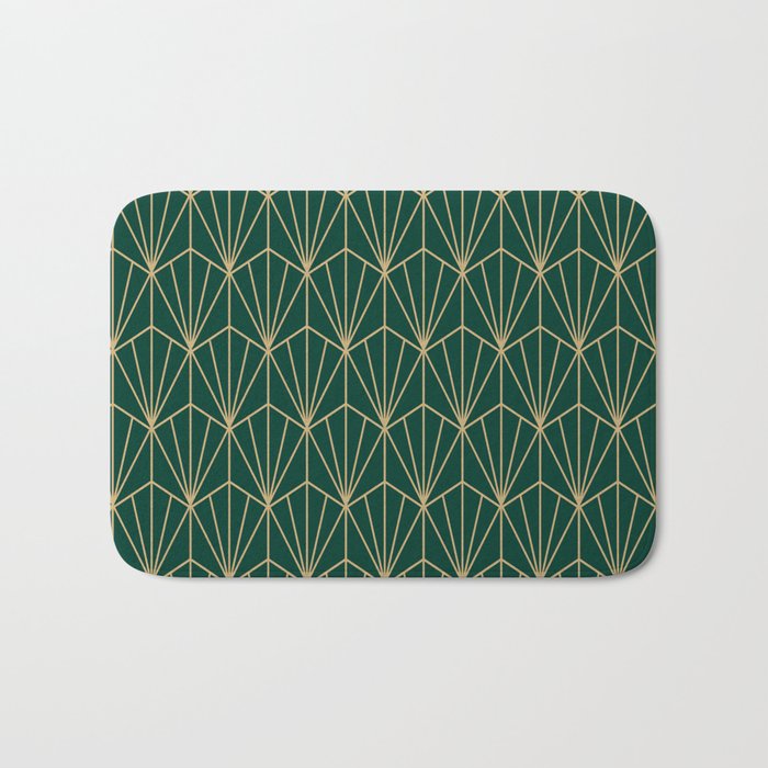 Art Deco Vector in Green and Gold Bath Mat Gallery Image 1