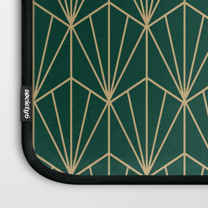 Art Deco Vector in Green and Gold Laptop Sleeve Gallery Image 3