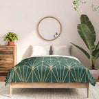 Art Deco Vector in Green and Gold Comforter Gallery Image 3