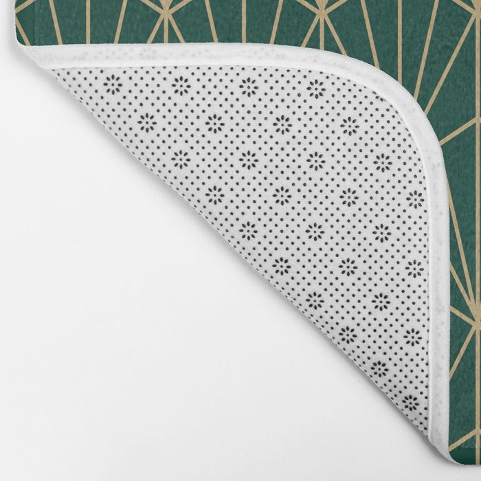 Art Deco Vector in Green and Gold Bath Mat Gallery Image 2