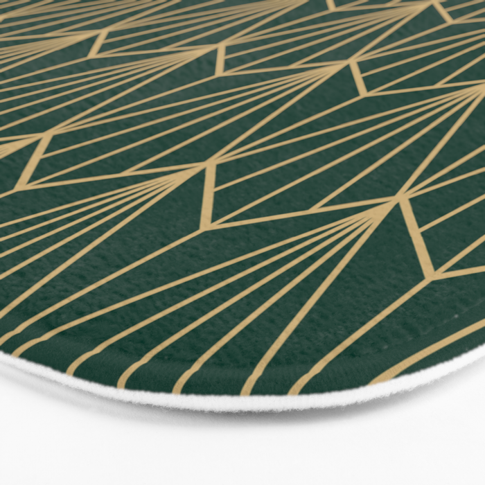 Art Deco Vector in Green and Gold Bath Mat Gallery Image 3