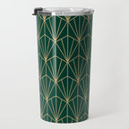 Art Deco Vector in Green and Gold Travel Mug Gallery Image 3