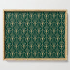 Art Deco Vector in Green and Gold Serving Tray Gallery Image 1