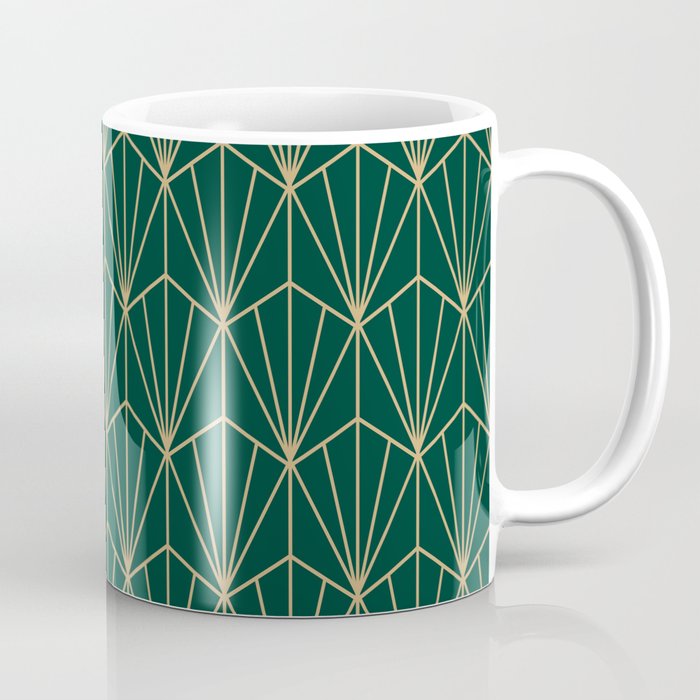 Art Deco Vector in Green and Gold Coffee Mug Gallery Image 1