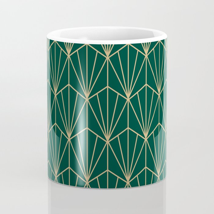 Art Deco Vector in Green and Gold Coffee Mug Gallery Image 4