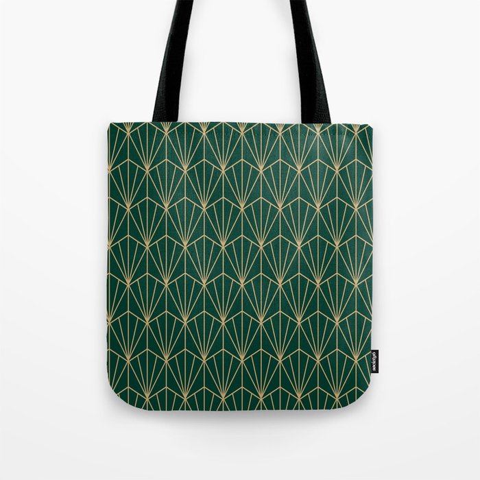 Art Deco Vector in Green and Gold Tote Bag Gallery Image 1