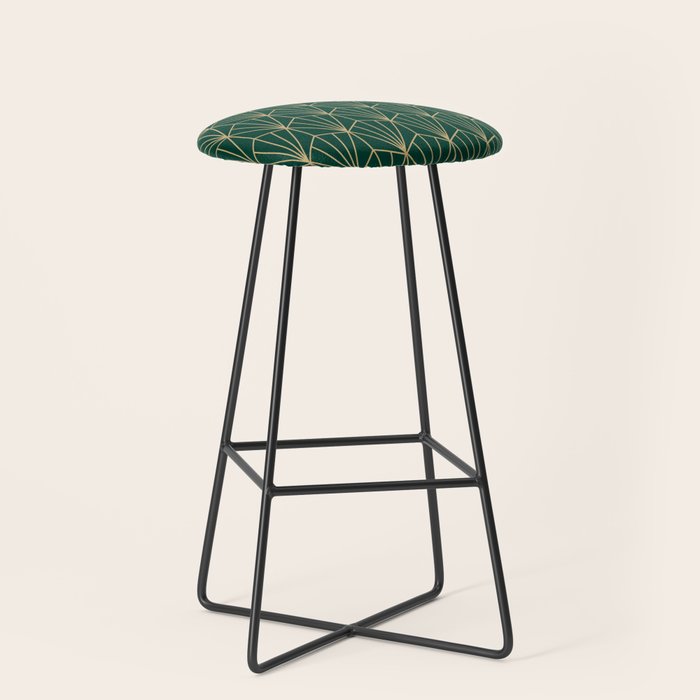 Art Deco Vector in Green and Gold Stool Gallery Image 1