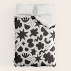 Abstract black and white organic shape pattern Comforter Gallery Image 6