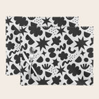 Abstract black and white organic shape pattern Placemat Gallery Image 1