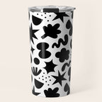 Abstract black and white organic shape pattern Travel Mug Gallery Image 1