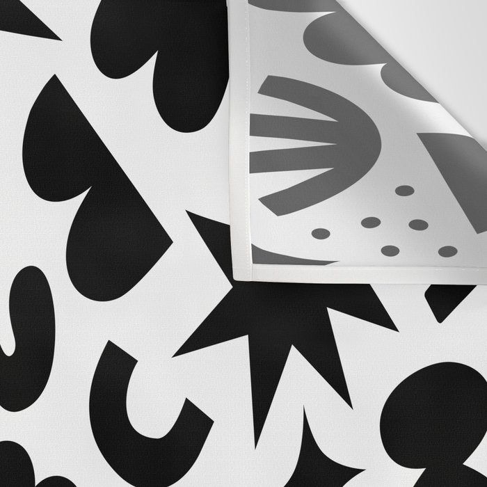 Abstract black and white organic shape pattern Wall Tapestry Gallery Image 3