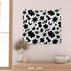 Abstract black and white organic shape pattern Wall Tapestry Gallery Image 2