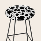 Abstract black and white organic shape pattern Stool Gallery Image 2