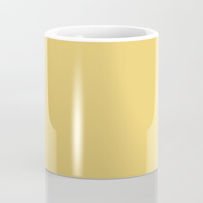 Muted Mustard Yellow Solid Colour Coffee Mug Gallery Image 4