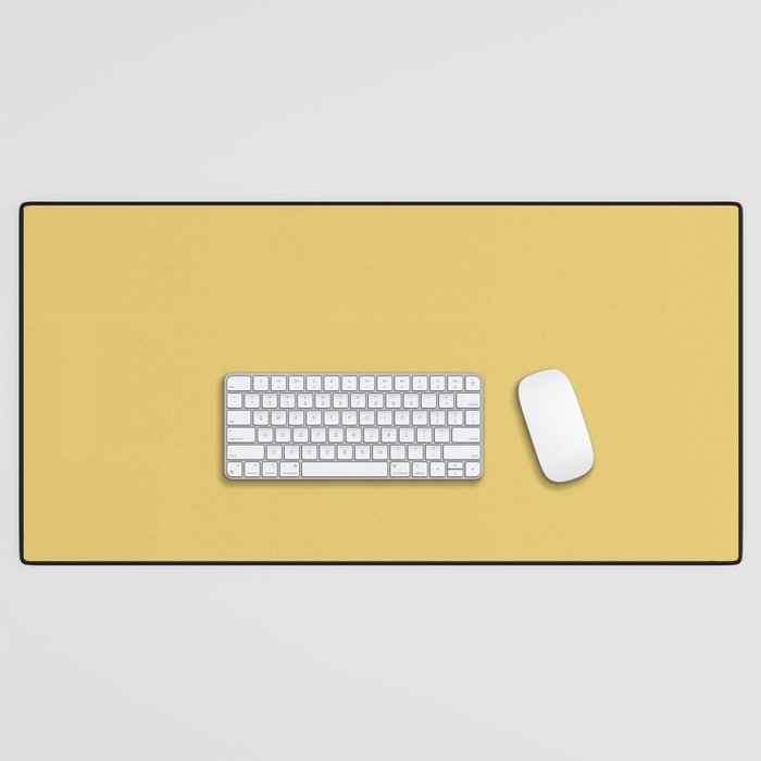 Muted Mustard Yellow Solid Colour Desk Mat Gallery Image 1