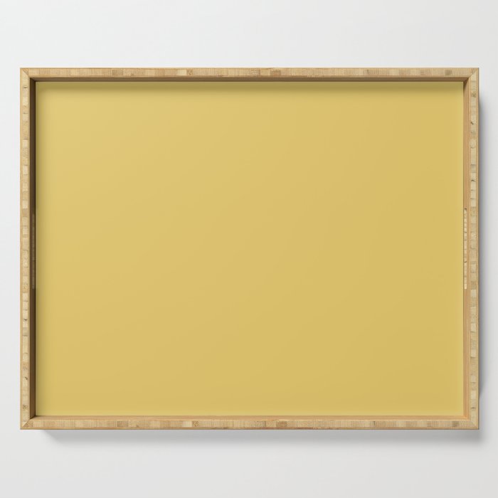 Muted Mustard Yellow Solid Colour Serving Tray Gallery Image 1