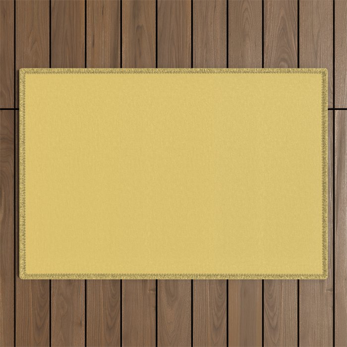 Muted Mustard Yellow Solid Colour Outdoor Rug Gallery Image 1