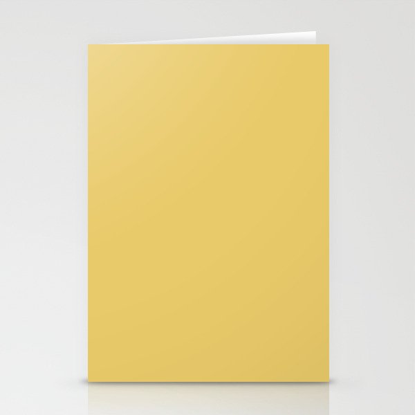 Muted Mustard Yellow Solid Colour Stationery Card Gallery Image 1