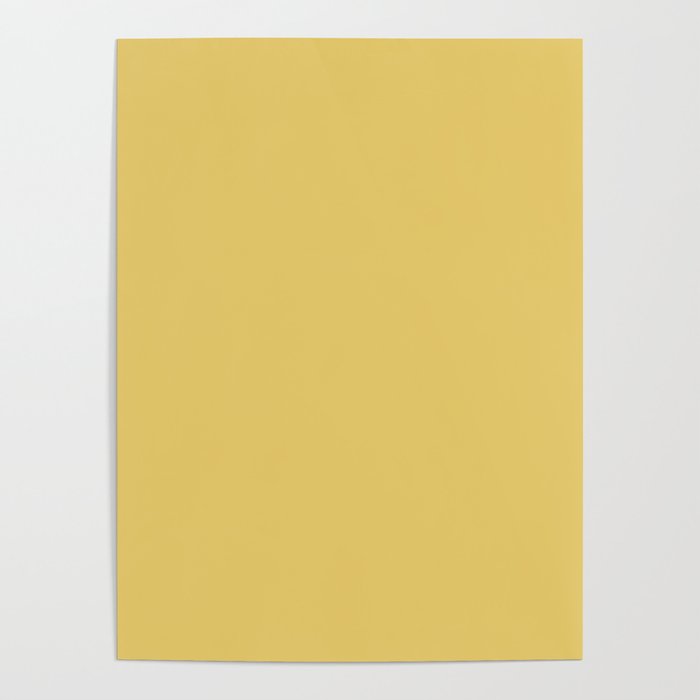 Muted Mustard Yellow Solid Colour Poster Gallery Image 4