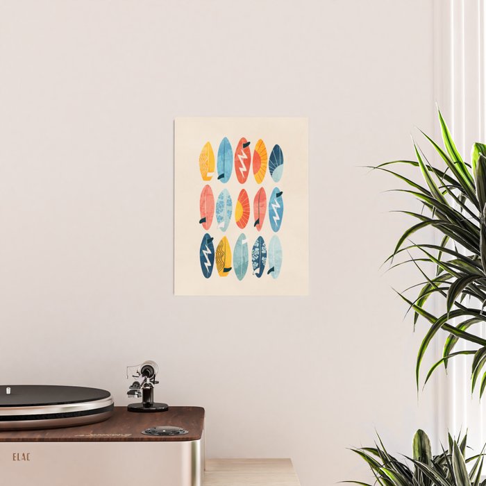Surfboard white  Poster Gallery Image 2