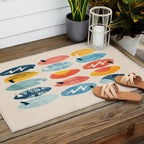 Surfboard white  Outdoor Rug Gallery Image 2