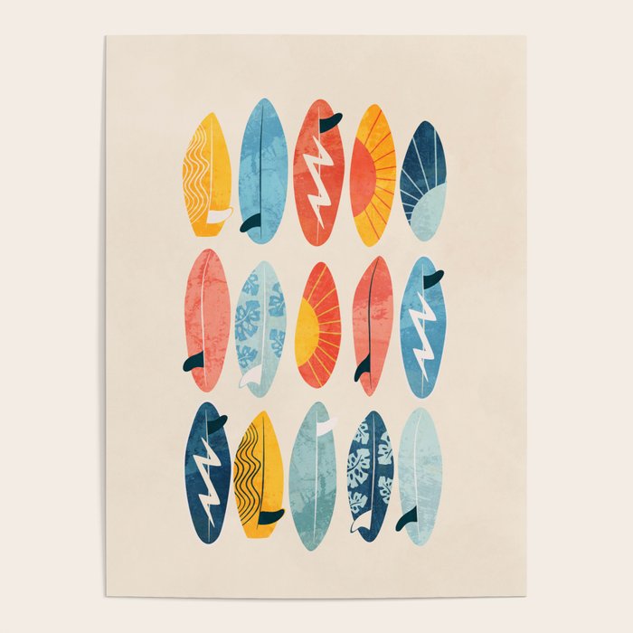 Surfboard white  Poster Gallery Image 4