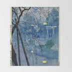 Shinobazu Pond Kasamatsu Shiro Throw Blanket Gallery Image 2