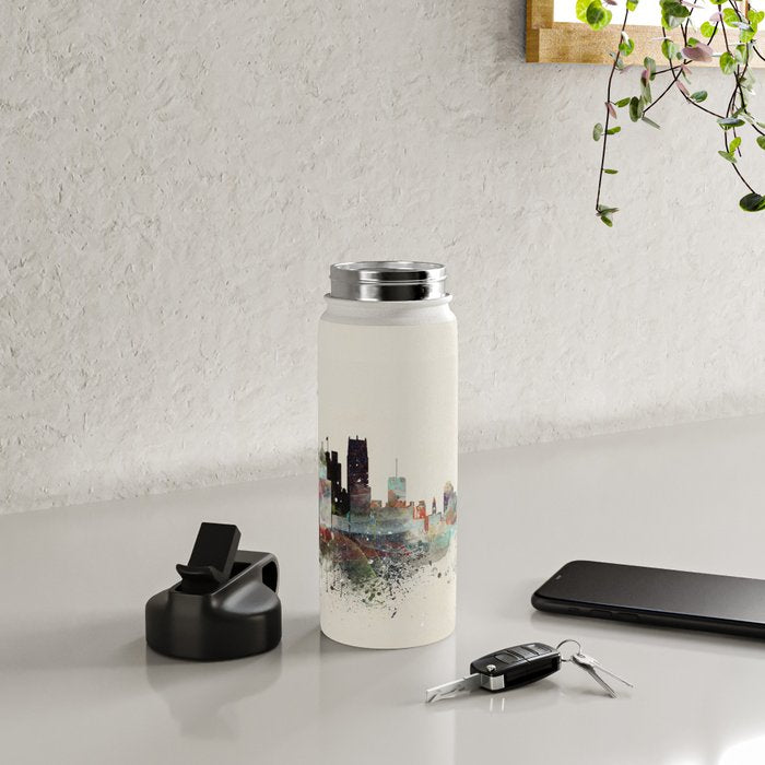 detroit michigan skyline Water Bottle Gallery Image 5