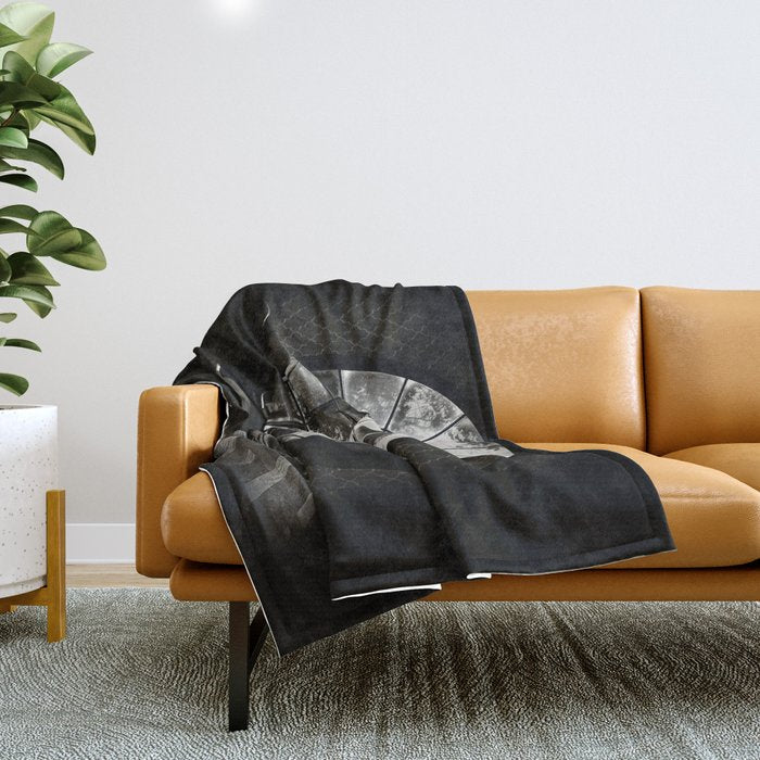 Room Skull B&W Throw Blanket Gallery Image 1