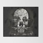 Room Skull B&W Throw Blanket Gallery Image 2