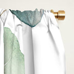 Watercolor Eucalyptus branches, botanical art, green blue leaves Window Curtain Gallery Image 2