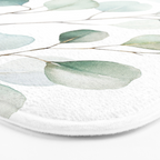 Watercolor Eucalyptus branches, botanical art, green blue leaves Bath Mat Gallery Image 3