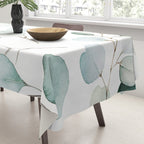 Watercolor Eucalyptus branches, botanical art, green blue leaves Tablecloth Gallery Image 3