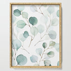 Watercolor Eucalyptus branches, botanical art, green blue leaves Serving Tray Gallery Image 1